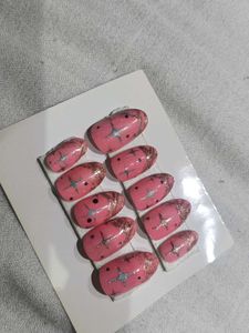 Pink Star Press-On Nails