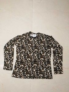Animal.Print Full Sleeves t Shirt