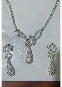 Sparkling  silver stone Jewelry Set