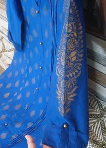 New Printed Navy Blue Kurti