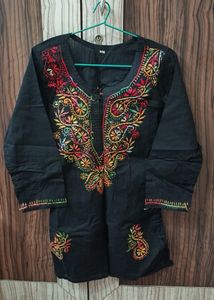 Embroidered Black Kurta