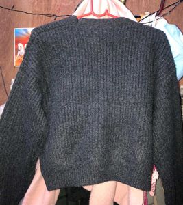 Gray Knit Cardigan