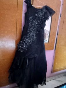 Black Embellished Party Dress