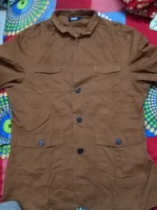 R&G Brown Button-Up Thick Shirt