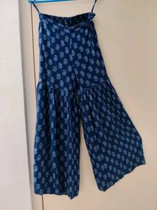 Navy Blue Cotton Sharara Pant