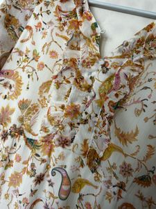 Paisley Print Ruffle Dress