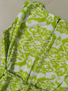 Green &amp; White Printed Dress