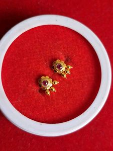 Gold-Plated Floral Stud Earrings