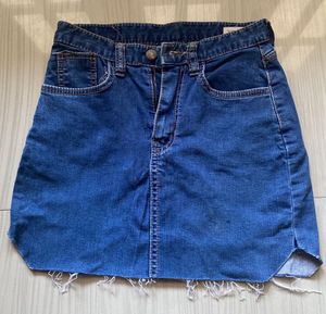 Denim Mini Skirt - Raw Hem