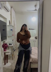 Brown Long Sleeve Top