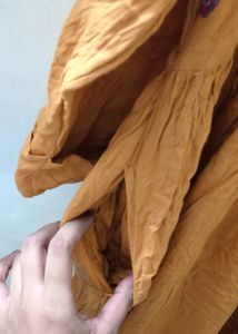 Off Yellow Coloured Long Anarkali Type Kurti