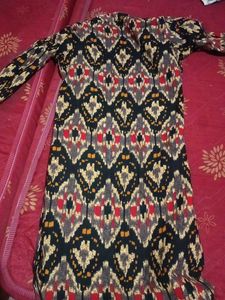 Patterned Long Sleeve Dress