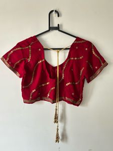 Elegant Red Embroidered Saree