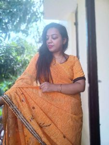 Mustard Yellow Georgette Saree