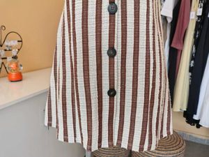 Striped Button-Down Mini Dress