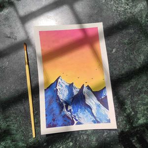 Mountain Sunset Painting