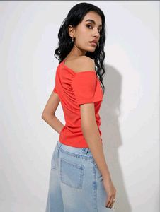 Chic Red Off-Shoulder Top