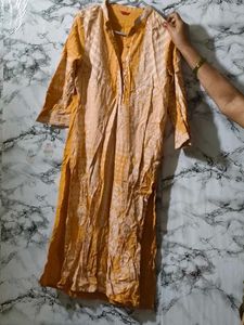 Stylish Yellow &amp; White Kurta