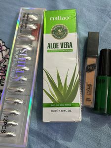 Combo Of Foundation, Concealer, Nails, Lipstick,