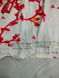 Red Floral Print Skirt