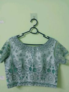 Blue Embroidered Lehenga Set