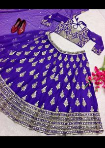 Elegant Purple &amp; Gold Indian Outfit