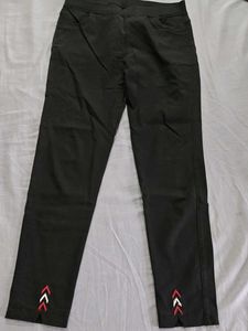 Black Embroidered Pants
