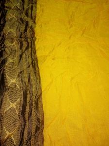 Yellow Patterned Fabric Saree