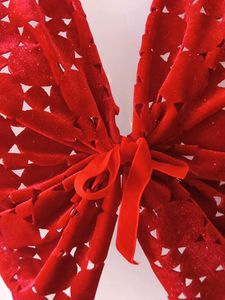 Red Butterfly Cut Out Crop Top From London