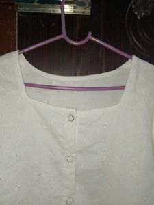 White Eyelet top