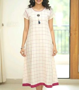 Checkered Cream Kurta 🌼