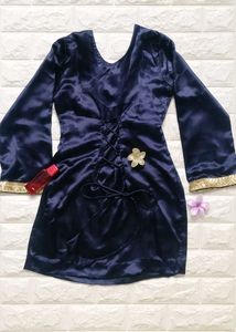 Handmade short kurti blue💙🌺