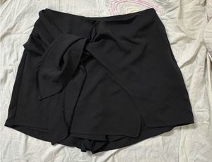 Black Wrap Skort