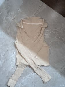 Ribbed Knit V-Neck Top