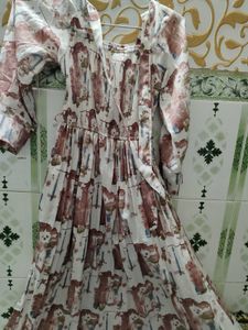 Vintage Patterned Midi Dress