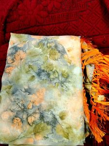 Floral Print Dupatta with Tassels