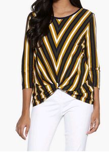 LOV by Westside Striped Denver Top Front Knot