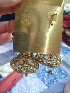 Golden Jhumka Earrings