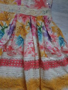 Multicolor Butterfly Floral Kids Dress