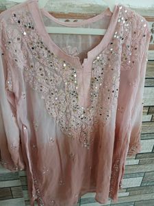 ombre mirror work Chikankari sharara