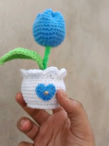 Crochet Handmade Tulip Flower Pot 🌷