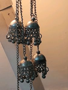 Desi Pinterest Silver Chain Jhumki