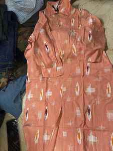 Peach Printed Kurta