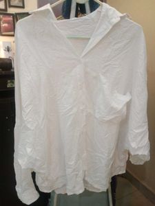 Oversized White Button-Down Shirt