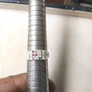 Pure Silver Navaratna Ring