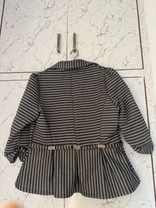 Striped Peplum Jacket