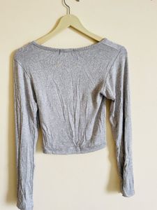 Korean Grey Full Sleeves Top