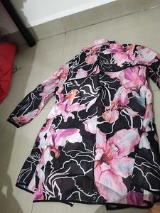 Floral Print Sheer Trench Coat