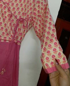 Pink Floral Print Wrap Dress