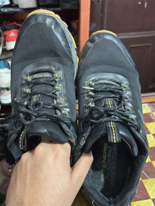 UK-10 Black and Yellow Skechers Trekking Shoes